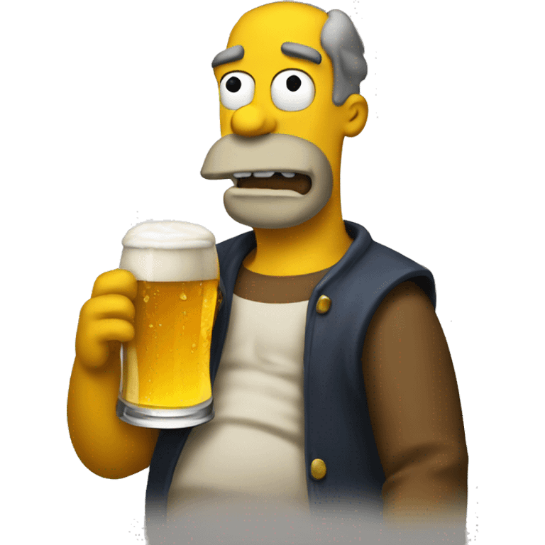 homer drinking  a beer emoji