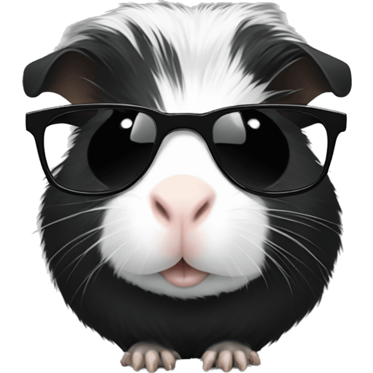 Black-white Guinea pig with sunglasses emoji