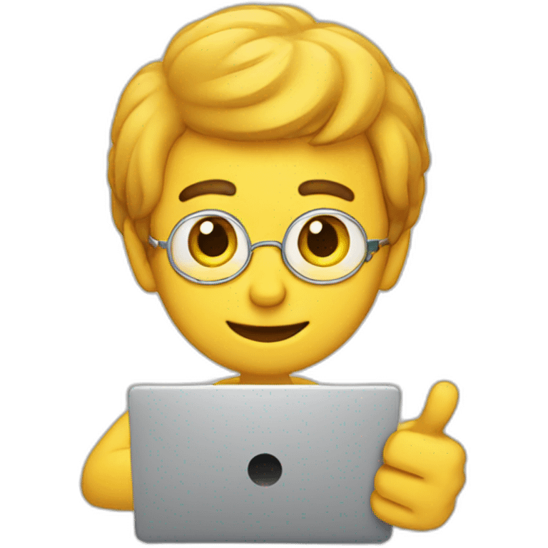 number one pointing guy with laptop emoji emoji