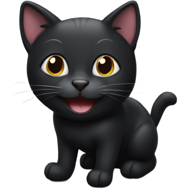 Happy black cat  emoji