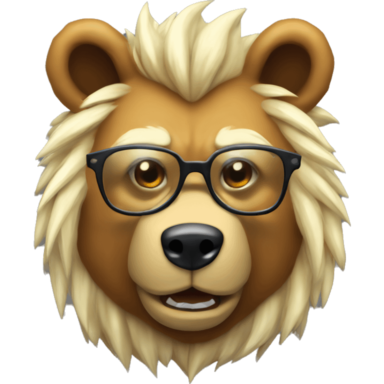 super saiyan bear with glasses emoji