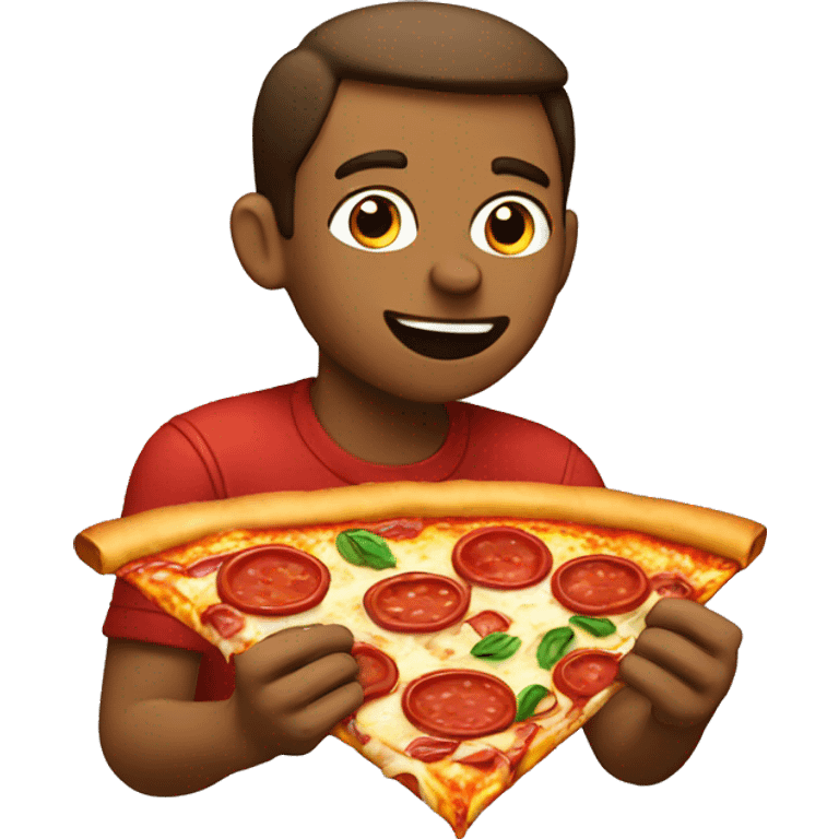 Guy eating pizza emoji