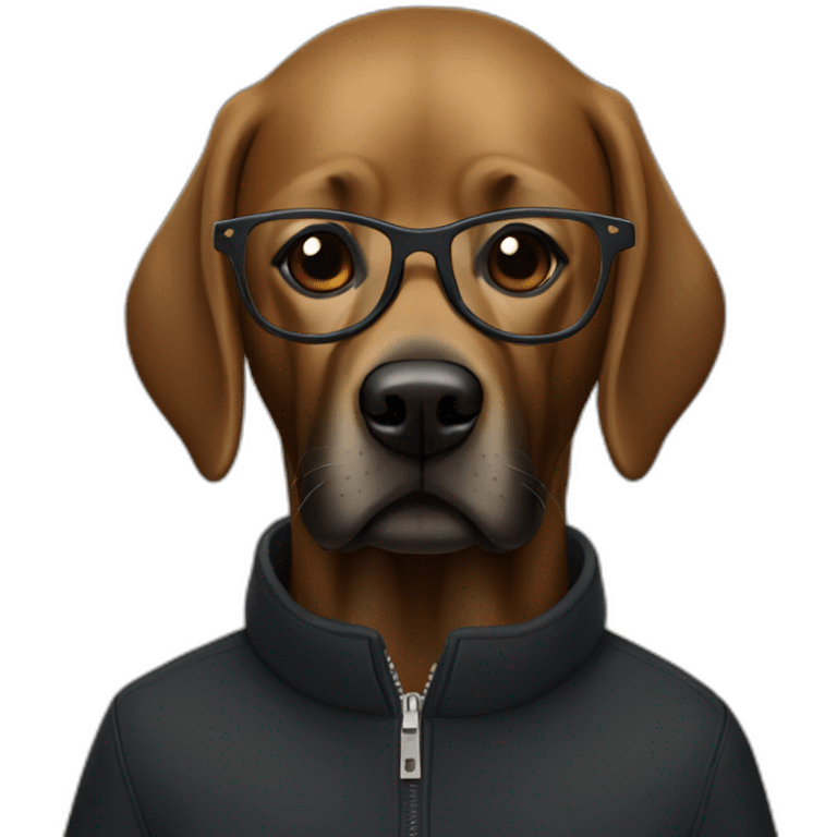 black lab with man light Brown Hair and glasses emoji