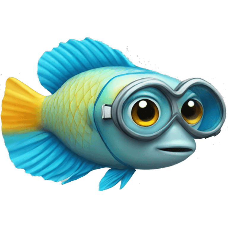 Fish wearing a snorkel emoji