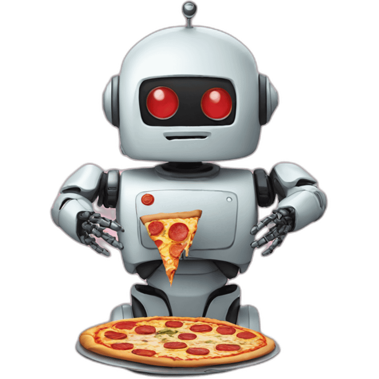 robot con pizza emoji