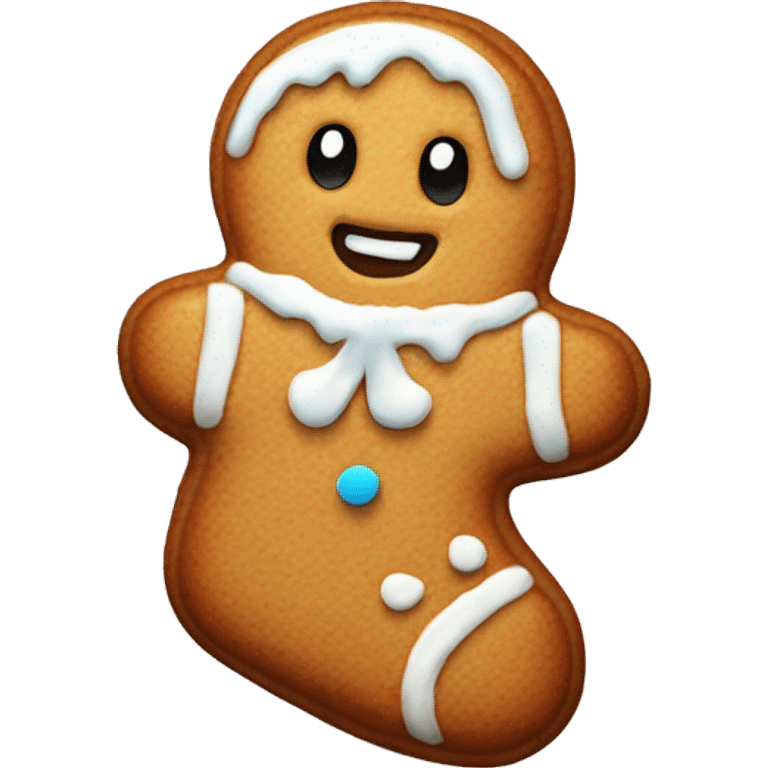 frosted gingerbread cookie shaped like a winter sock emoji