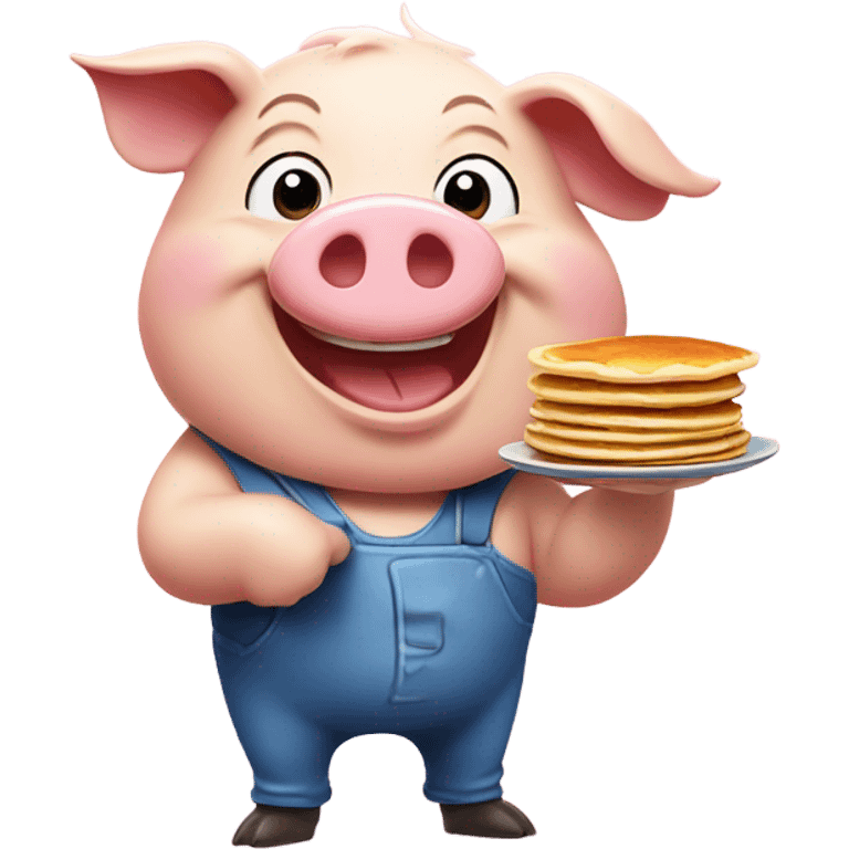 Pig eat pancakes happy  emoji