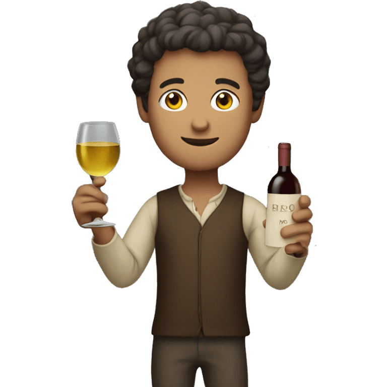 Peter holding wine emoji