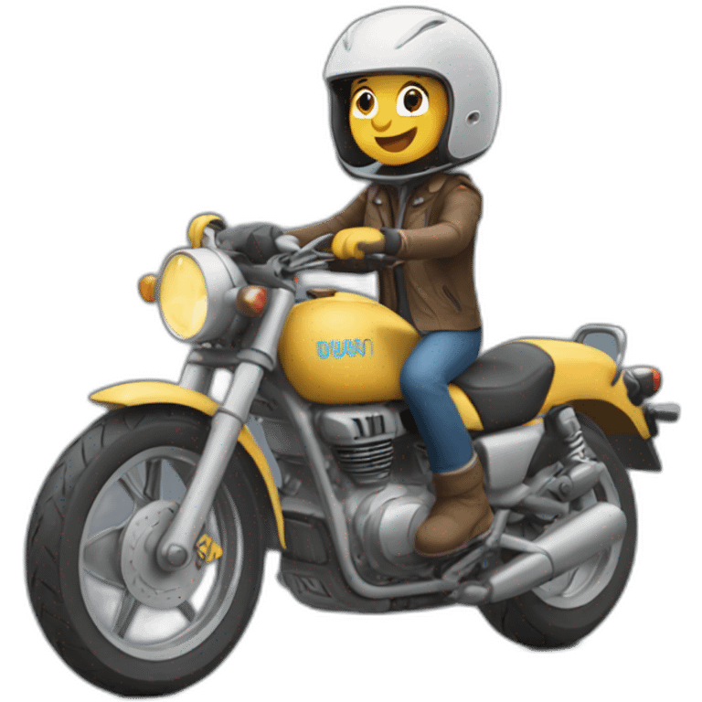 Un chat sur une moto emoji