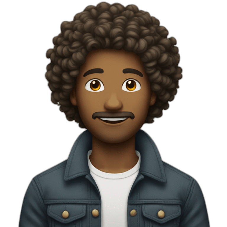 Homme cheveux bouclés emoji