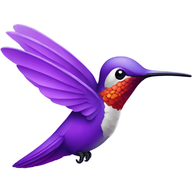 Purple colorful hummingbird emoji