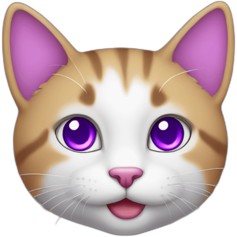 cute cat with purple heart emoji