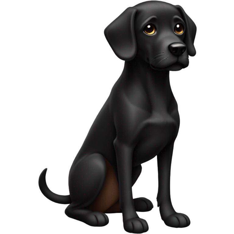 Black dog with short legs emoji