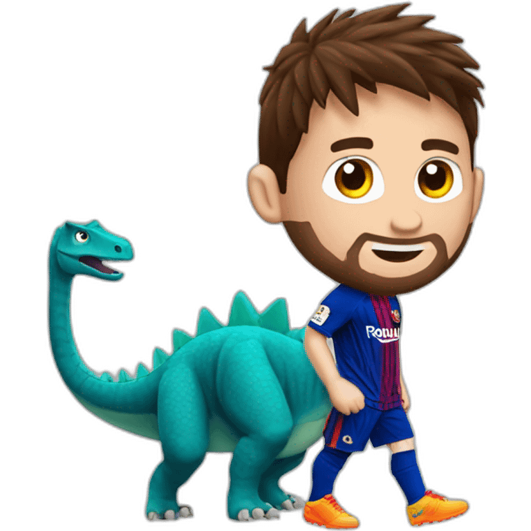 Messi sur dinosaure emoji