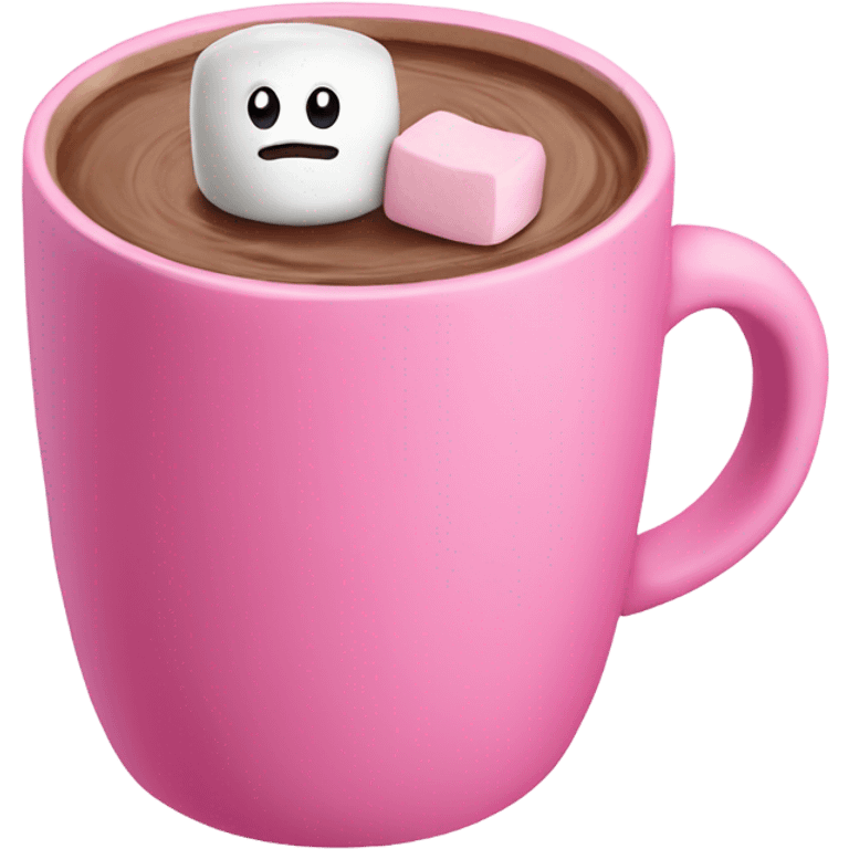 hot chocolate + marshmallows + pink mug emoji