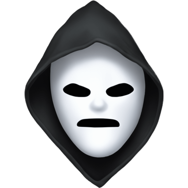 White ghostmask with black hood and cloak emoji