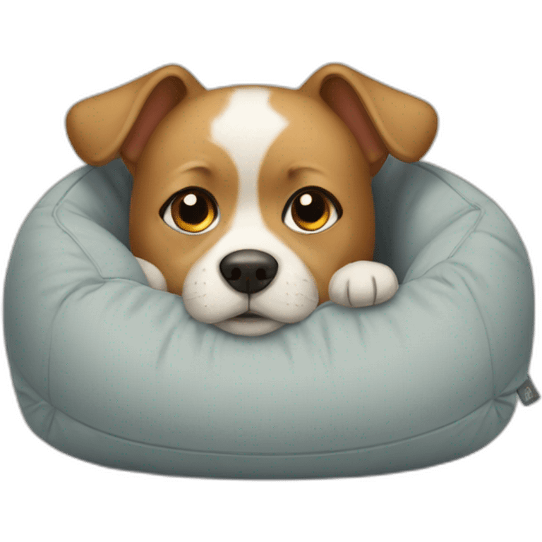 Dog in his cushion emoji