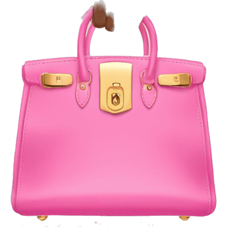 hand with gold nails holding pink birkin bag emoji