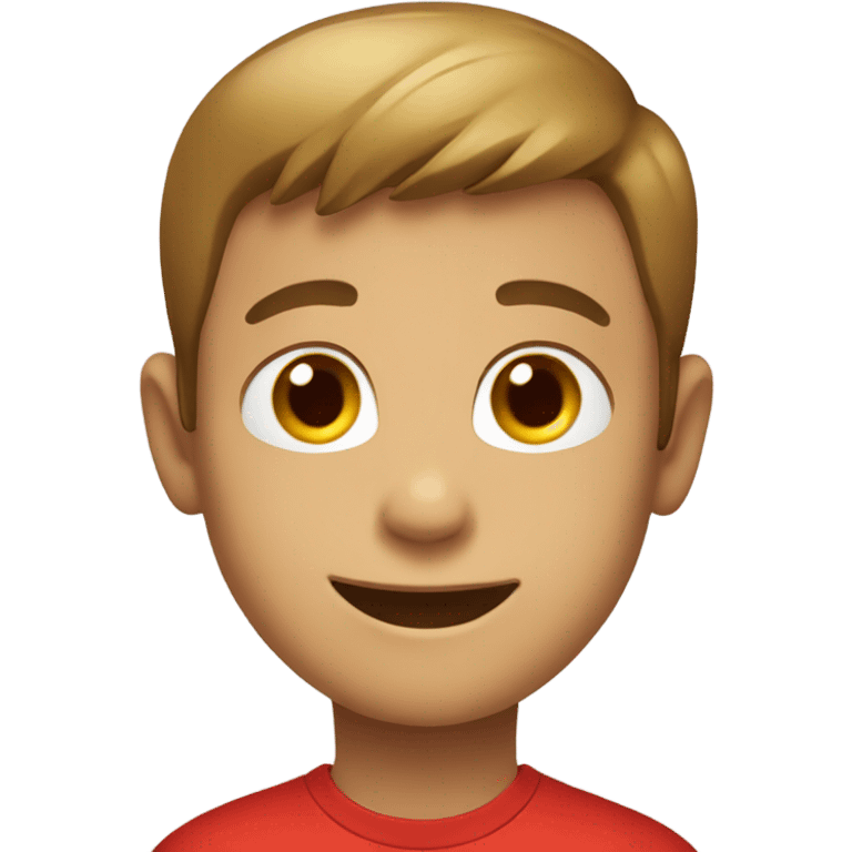 smiling boy in red shirt emoji