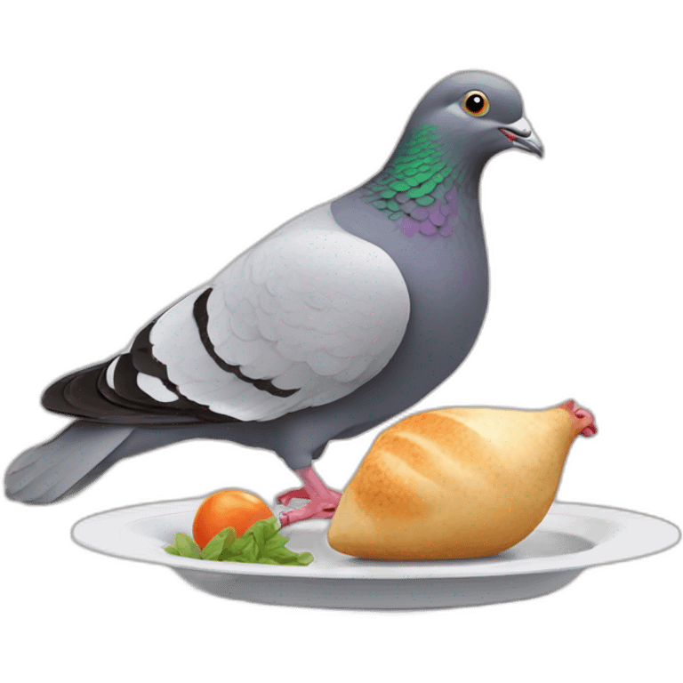 Pigeon en train de manger emoji