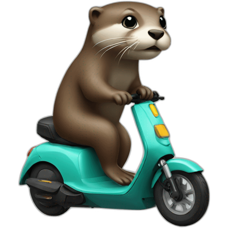 An otter on an electric scooter emoji