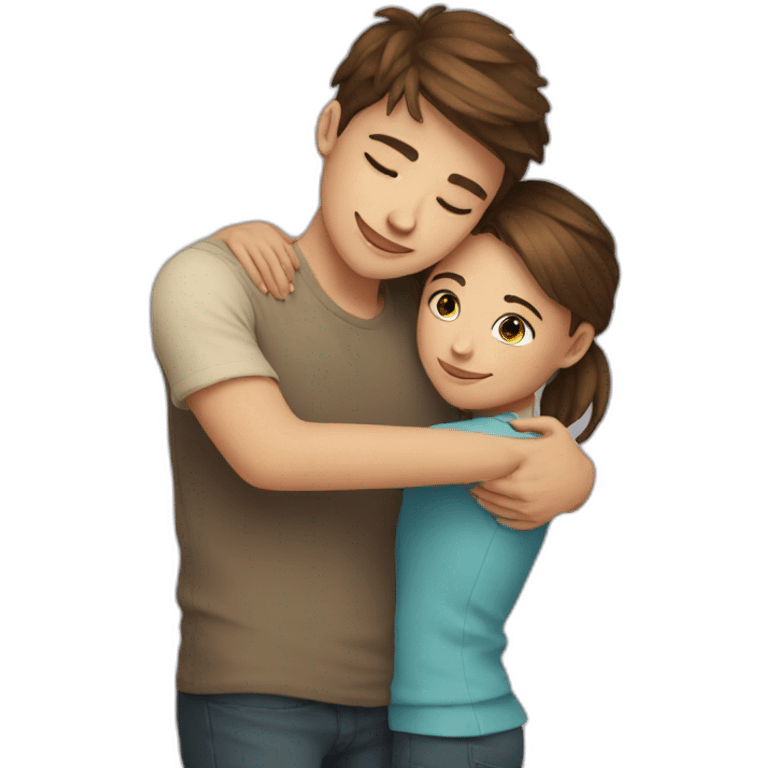 Girl hug a boy emoji