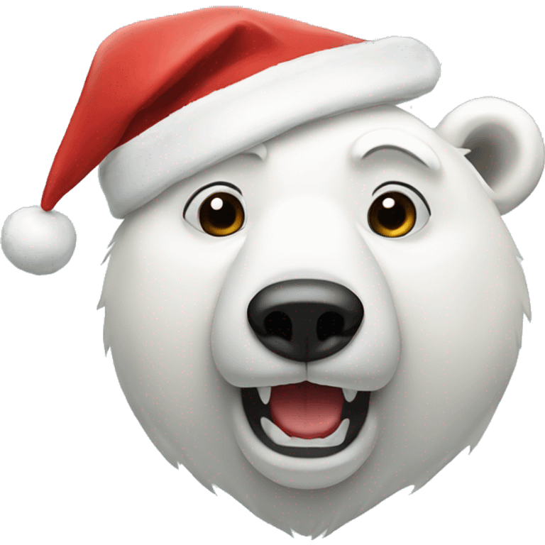 Polar bear with santa hat  emoji