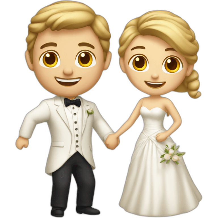 dancing wedding couple caucasian emoji