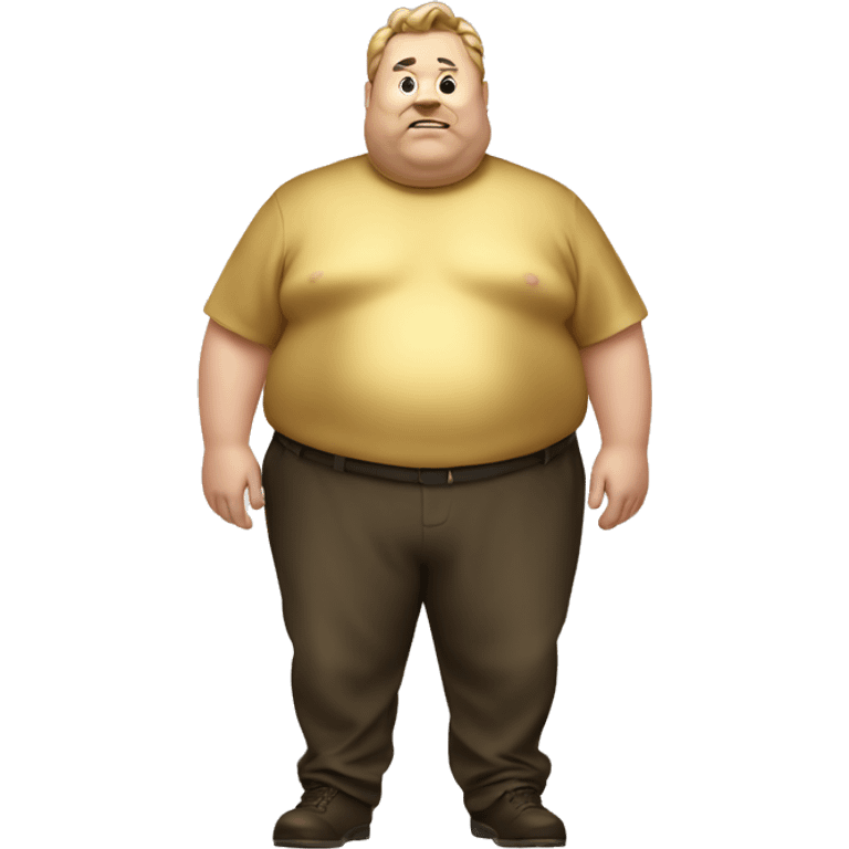 fat man in gold emoji