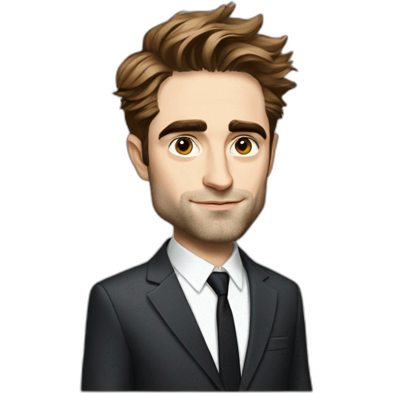 robert-pattinson cartoon wearing suit emoji