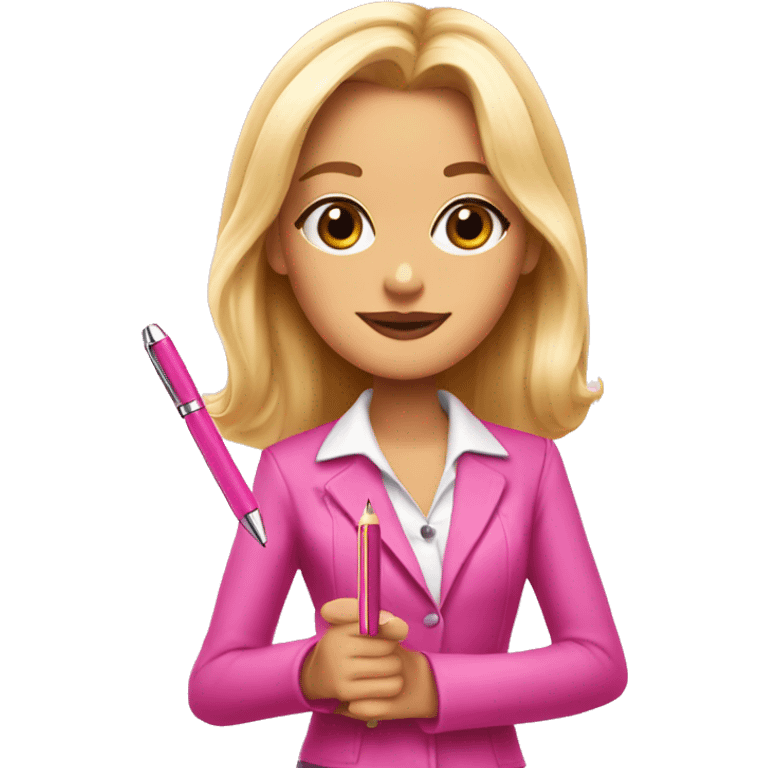 elle woods holding pink pen  emoji