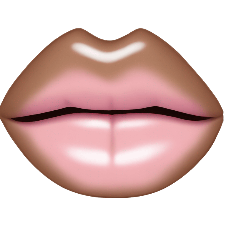 rose pastel pink lips with brown outline emoji