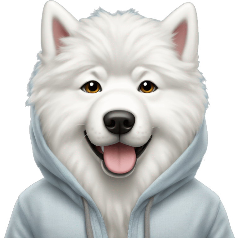 samoyed in hoodie emoji