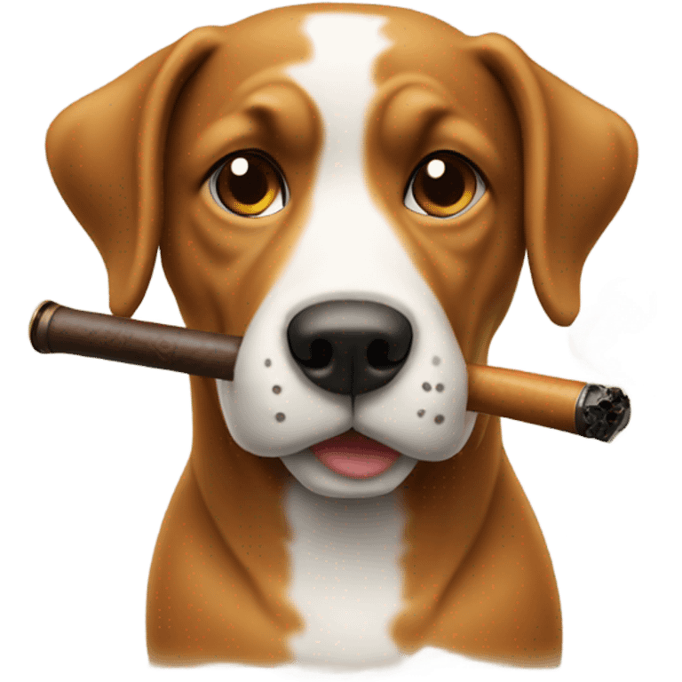 Dog smoking pipe emoji