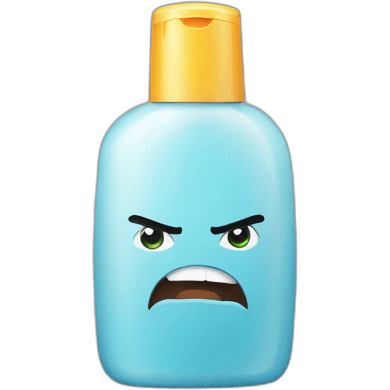 Angry shampoo bottle emoji