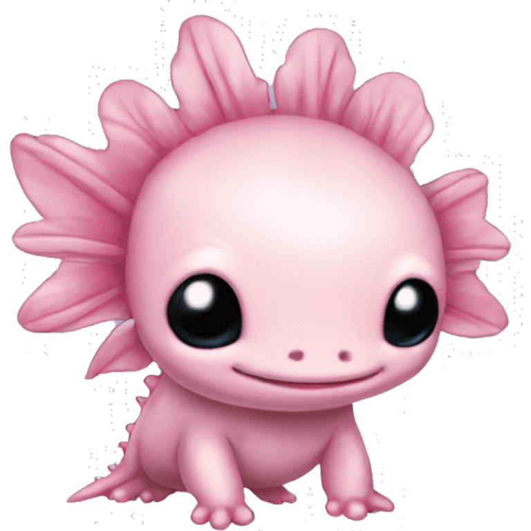 aesthetic pink cute axolotl stitch chibi high detailed emoji