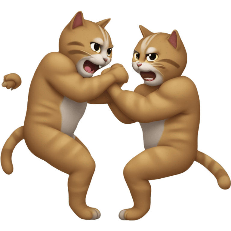 2 cats wrestling  emoji