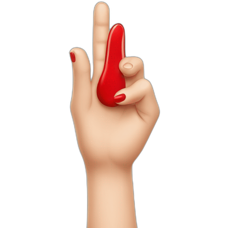 Middle finger with red nail polish  emoji