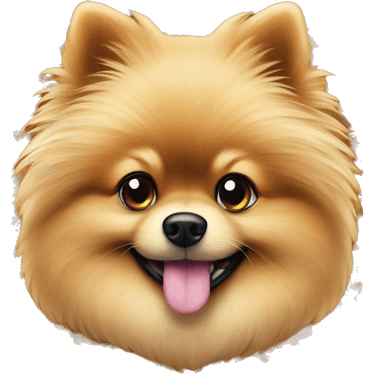 Big pomeranian with packet of mulch emoji