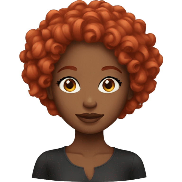 Redhead black girl with lashes emoji