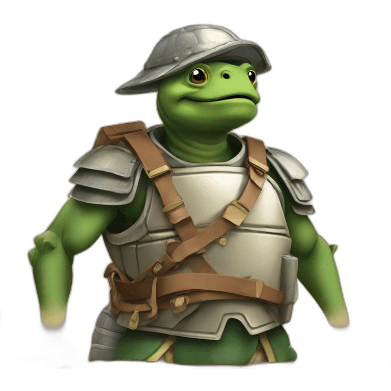 Franklin la tortue en soldat romain antique emoji