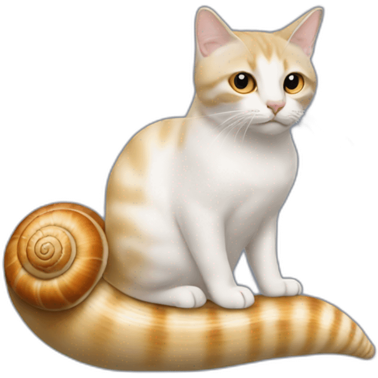 Un chat sur le dos d'un escargot emoji