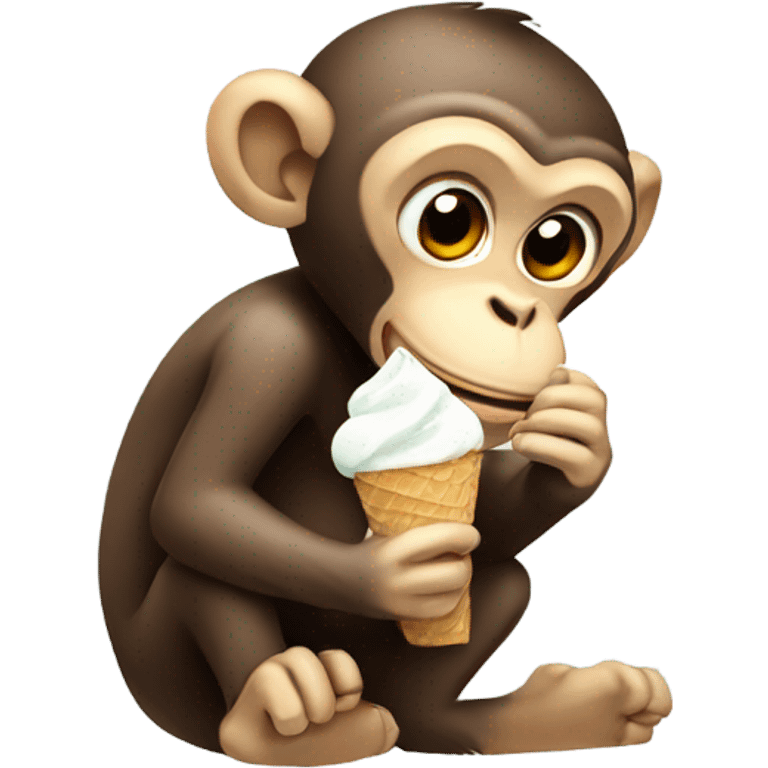 Monkey eating ice cresm emoji