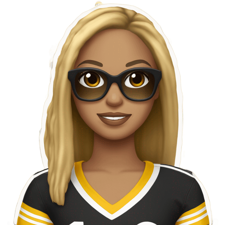 steelers nfl jersey beyonce with blonde brown hair light colored glasses emoji