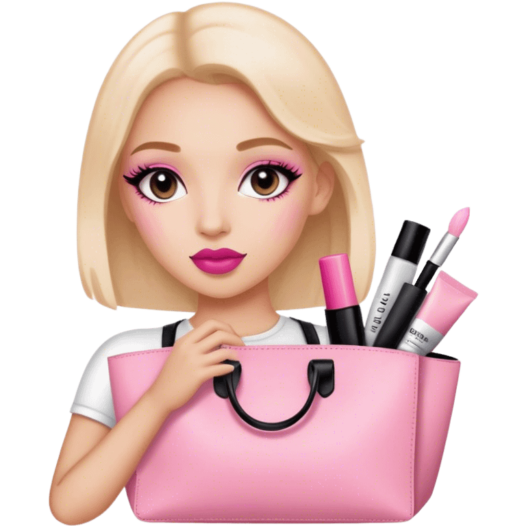 A pink girl with a Sephora bag emoji