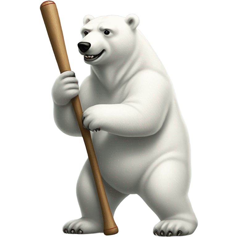 Polar bear playing baseball emoji