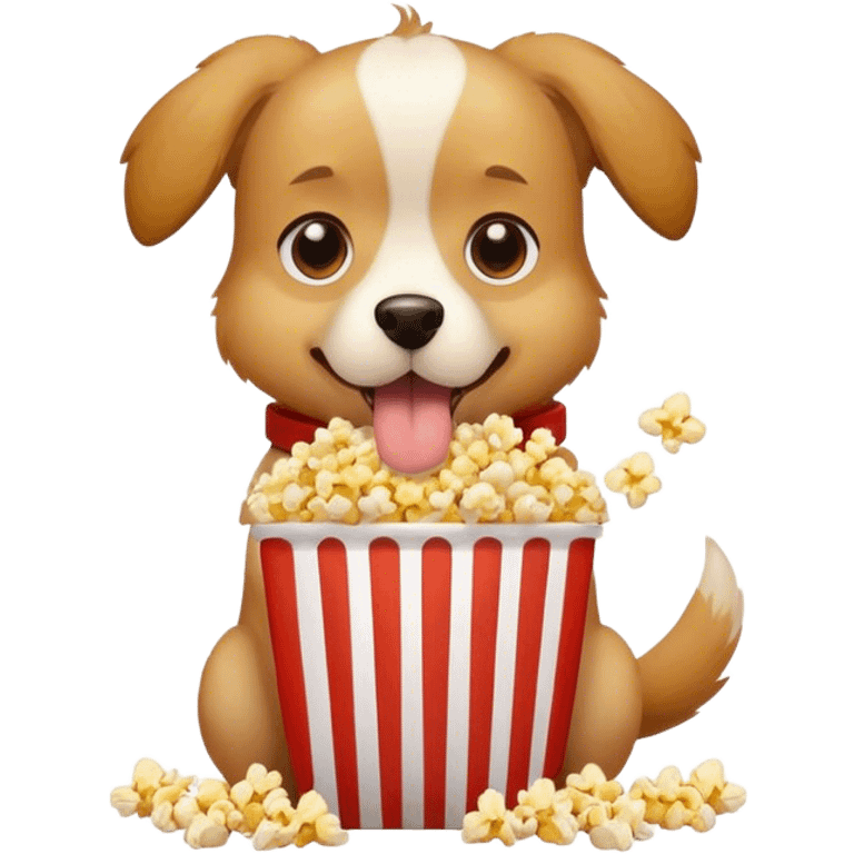 Dog eating popcorn  emoji