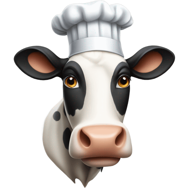 Cow wearing chefs hat emoji