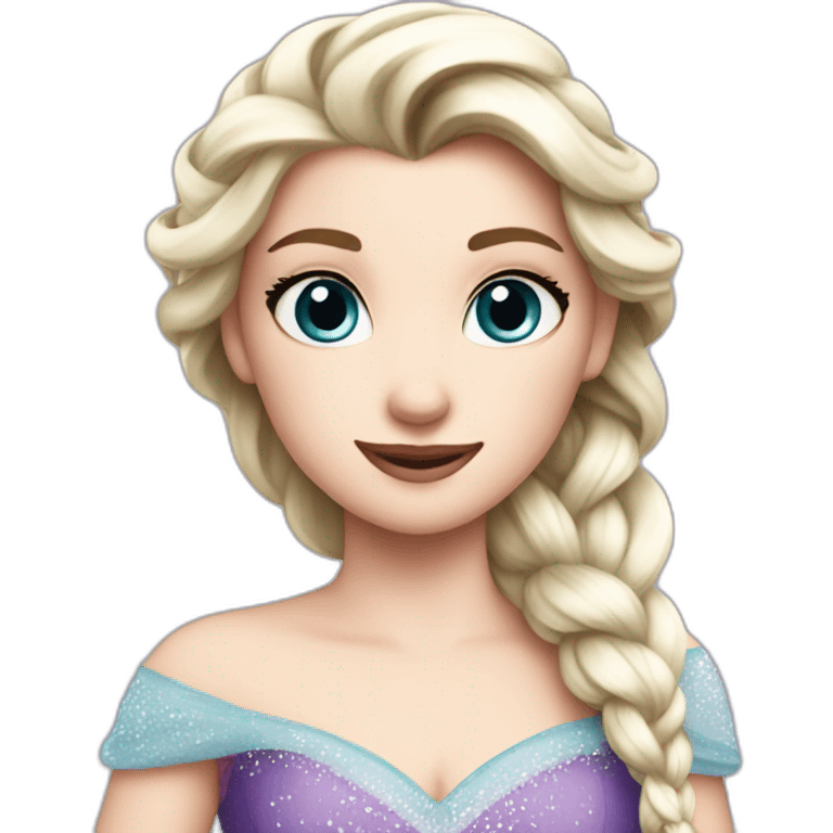 elsa wearing a purple dress emoji