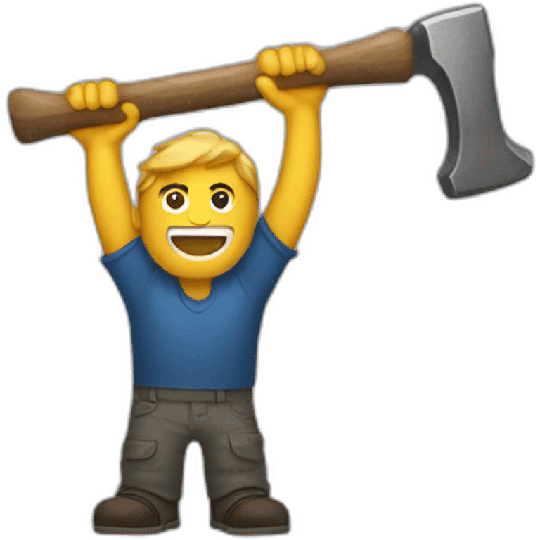 guy holding up a hammer emoji